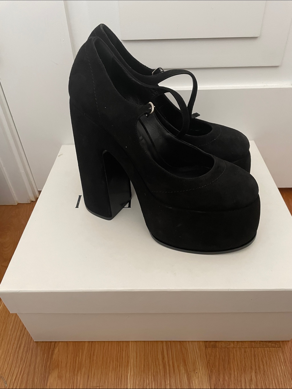 Casadei Black Suede Articolo Platform Heels